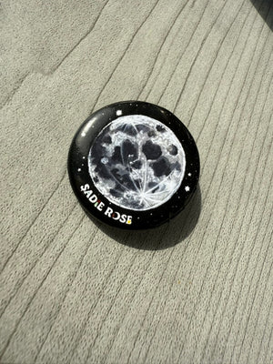 🌕 Button Pin – Full Moon - Transparent Utopia by Sadie Rose