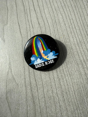 🌈 Button Pin – Rainbow Portal - Transparent Utopia by Sadie Rose