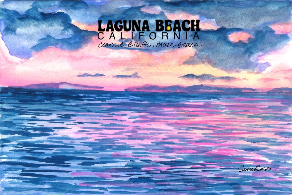 Postcard - Central Bluffs, Main Beach Pink Sunset - Transparent Utopia by Sadie Rose