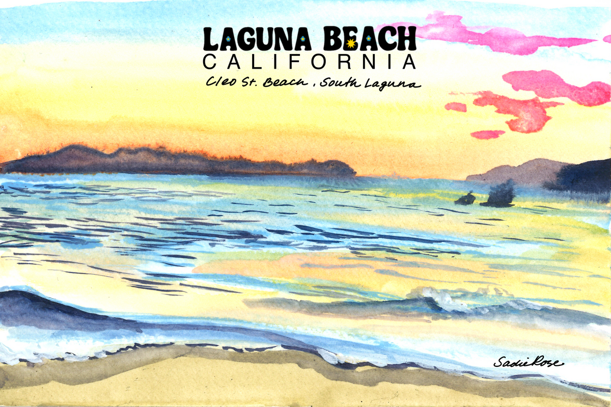 Postcard - Cleo St. Beach Yellow Sunset - Transparent Utopia by Sadie Rose