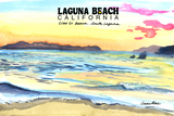 Postcard - Cleo St. Beach Yellow Sunset - Transparent Utopia by Sadie Rose