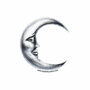 🌙 Small Sticker – Crescent - Transparent Utopia by Sadie Rose