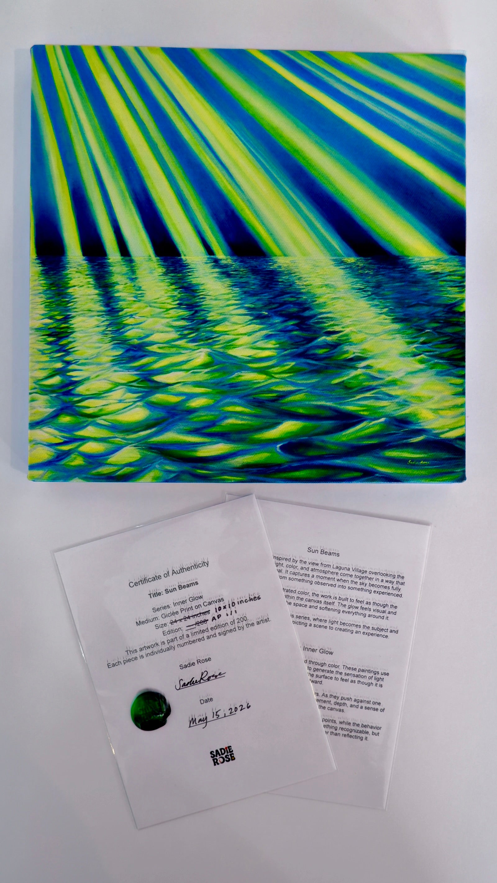 Sun Beams | 10×10 Artist Proof Canvas - Transparent Utopia by Sadie Rose