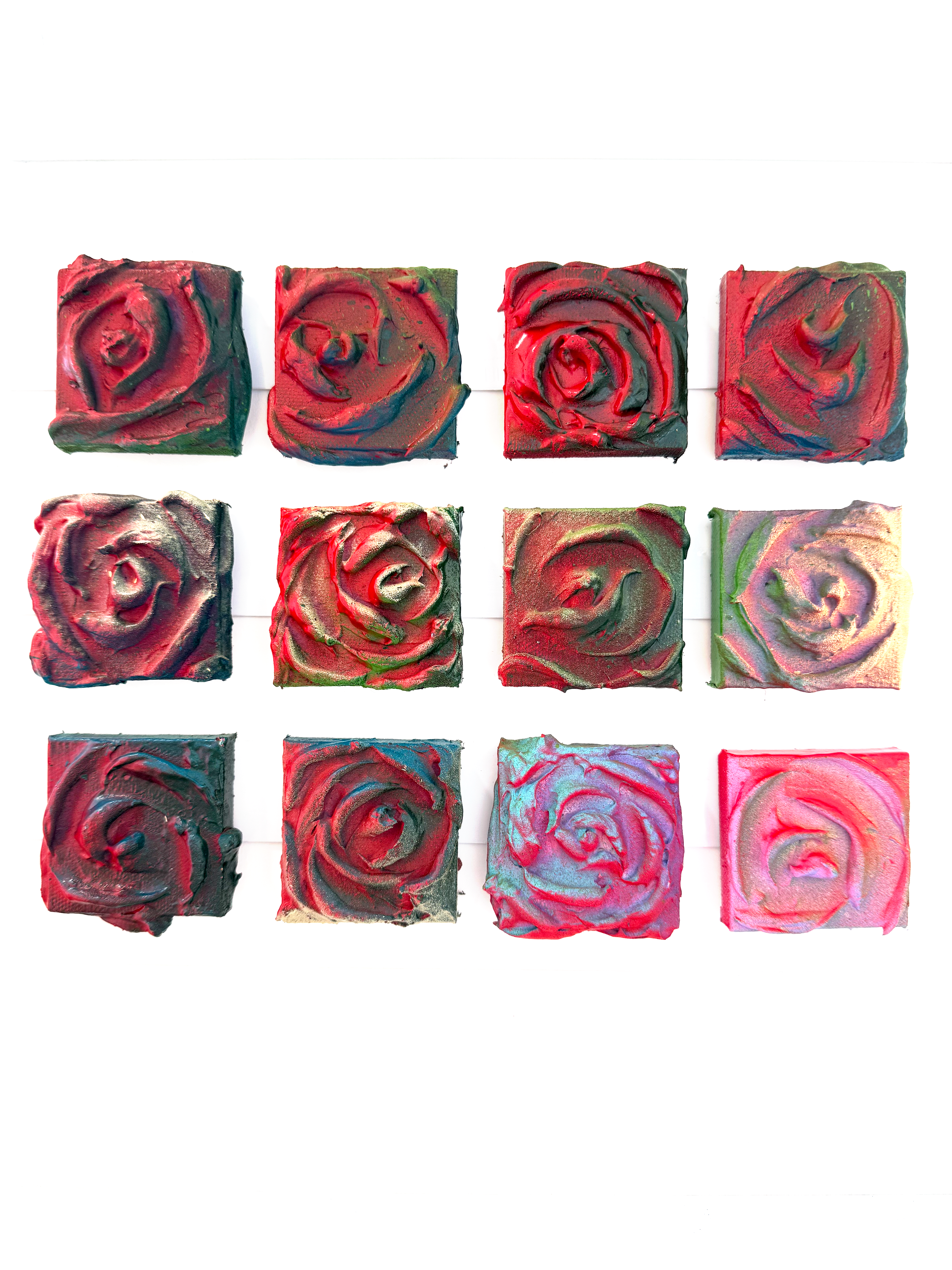 🌹 Garden Relics ✨ Mini 3D Garden Paintings · Magnetic 2x2 Originals - Transparent Utopia by Sadie Rose