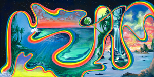 Celestial Time Warp — Original Oil Painting - Transparent Utopia by Sadie Rose