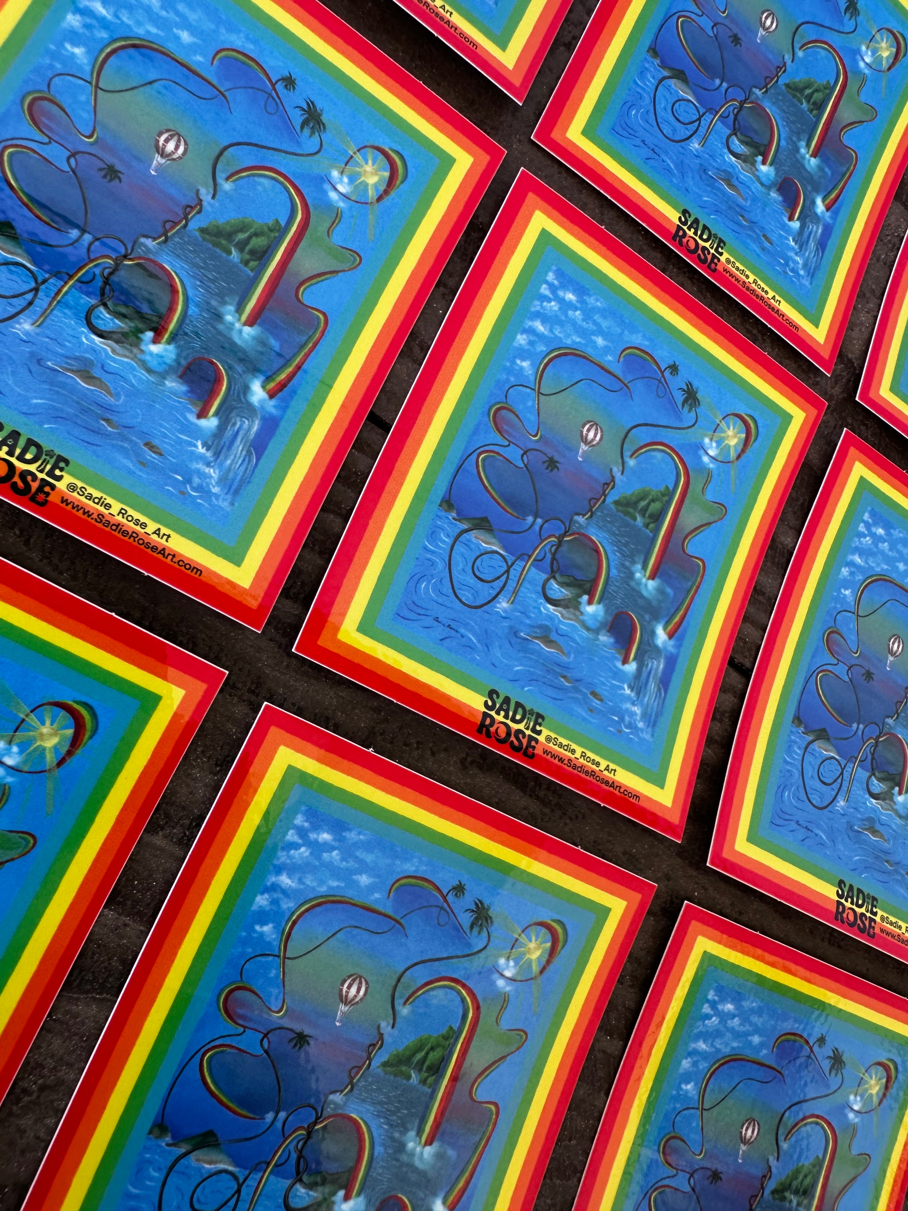 Sticker - Islands That Don't Know They're Dreaming - Transparent Utopia by Sadie Rose