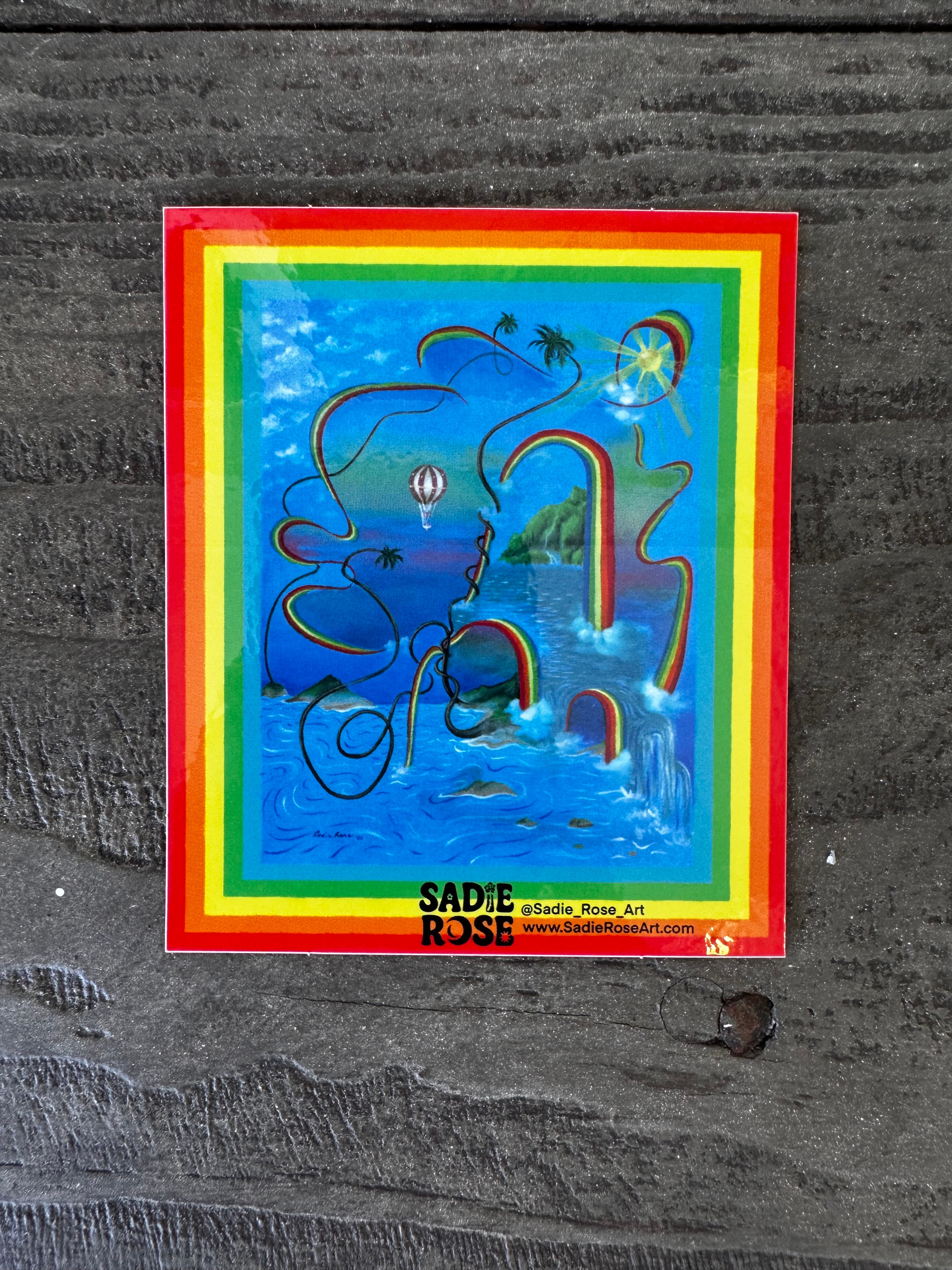 Sticker - Islands That Don't Know They're Dreaming - Transparent Utopia by Sadie Rose