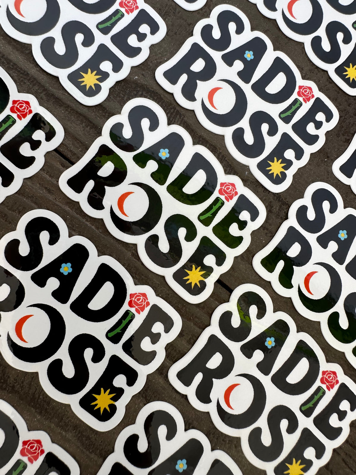 Sticker - Sadie Rose - White Logo - Transparent Utopia by Sadie Rose