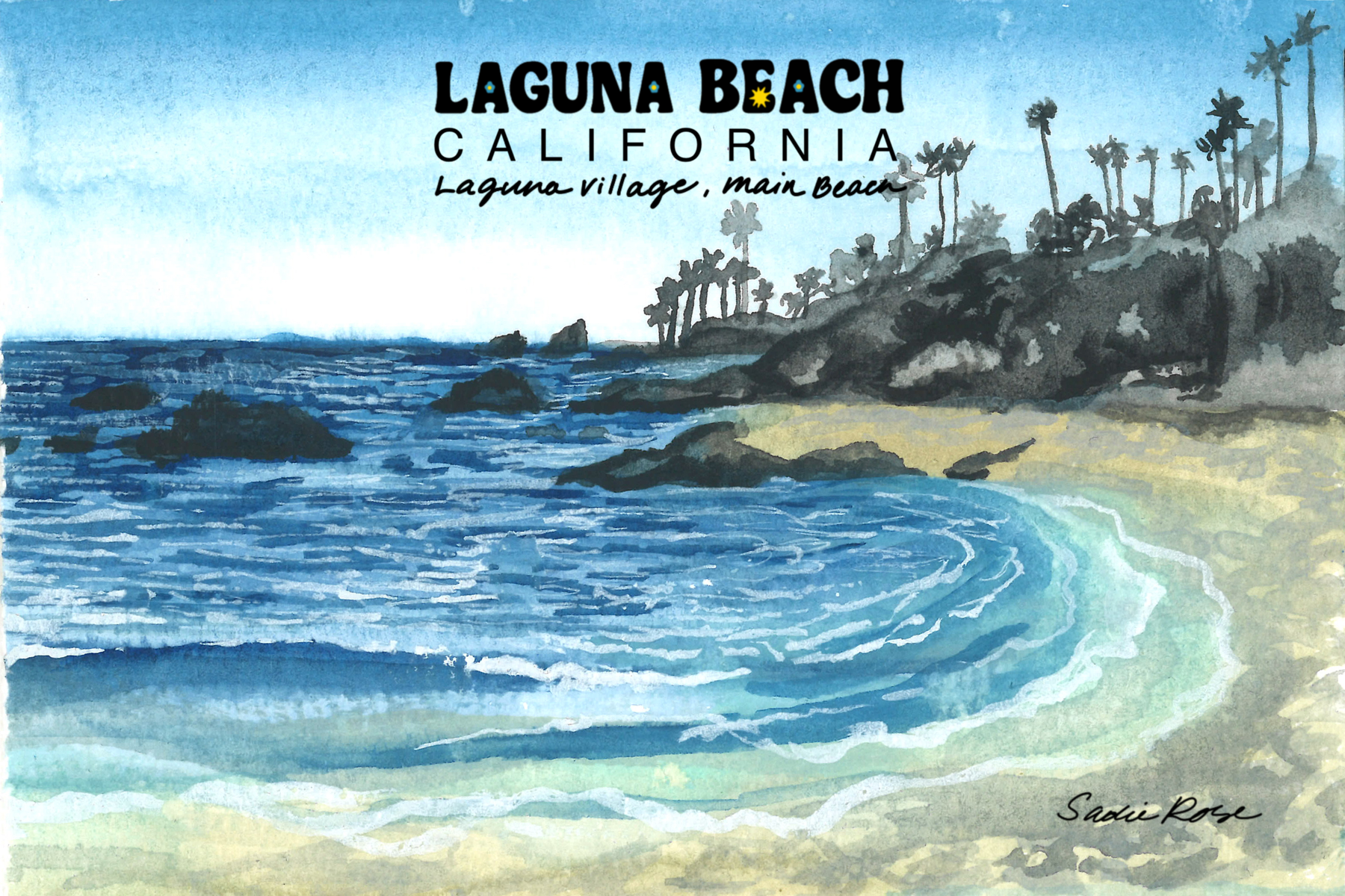 Postcard - Laguna Village, Main Beach - Transparent Utopia by Sadie Rose
