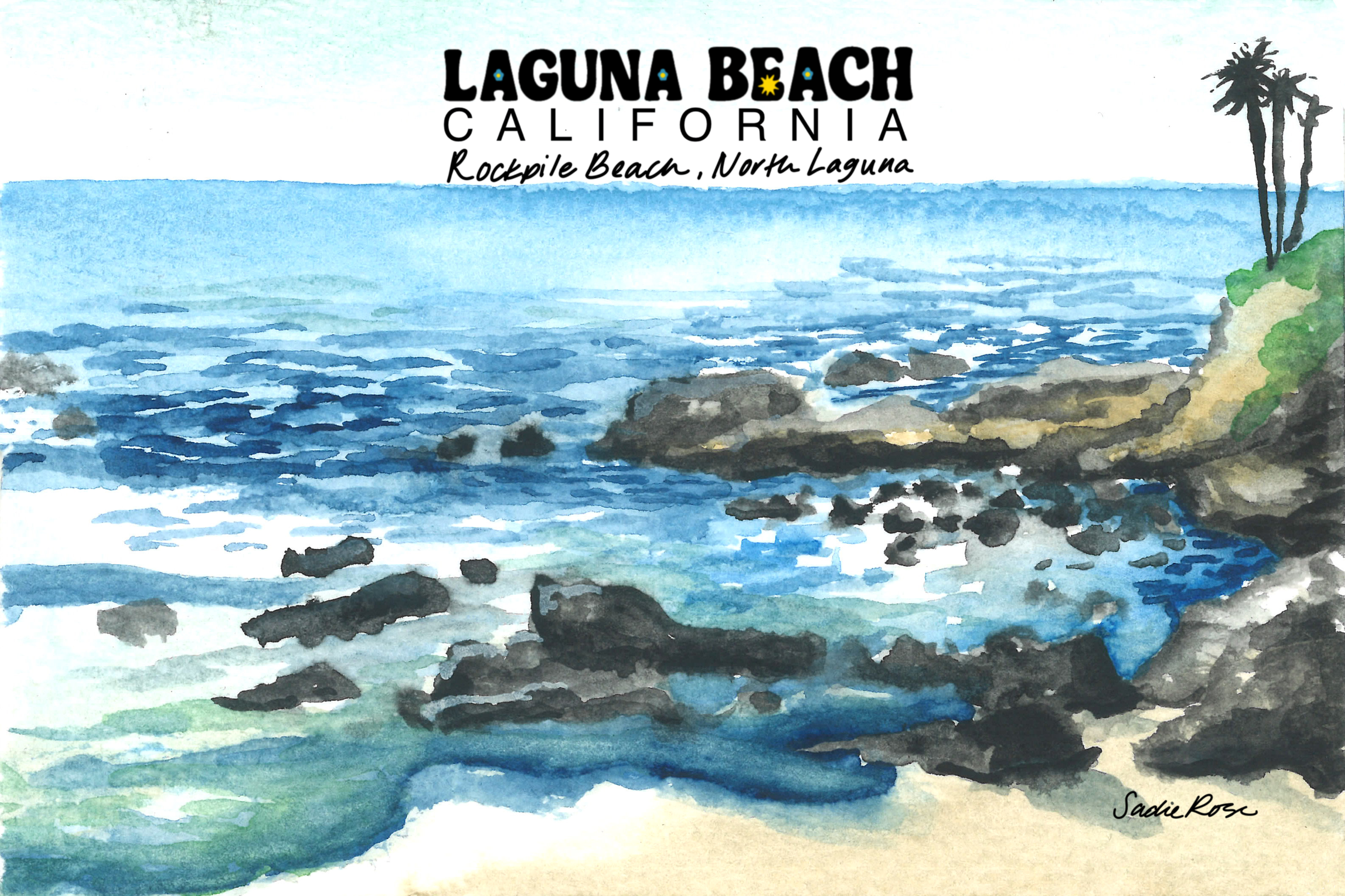 Postcard - Rockpile Beach, North Laguna - Transparent Utopia by Sadie Rose