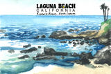 Postcard - Rockpile Beach, North Laguna - Transparent Utopia by Sadie Rose