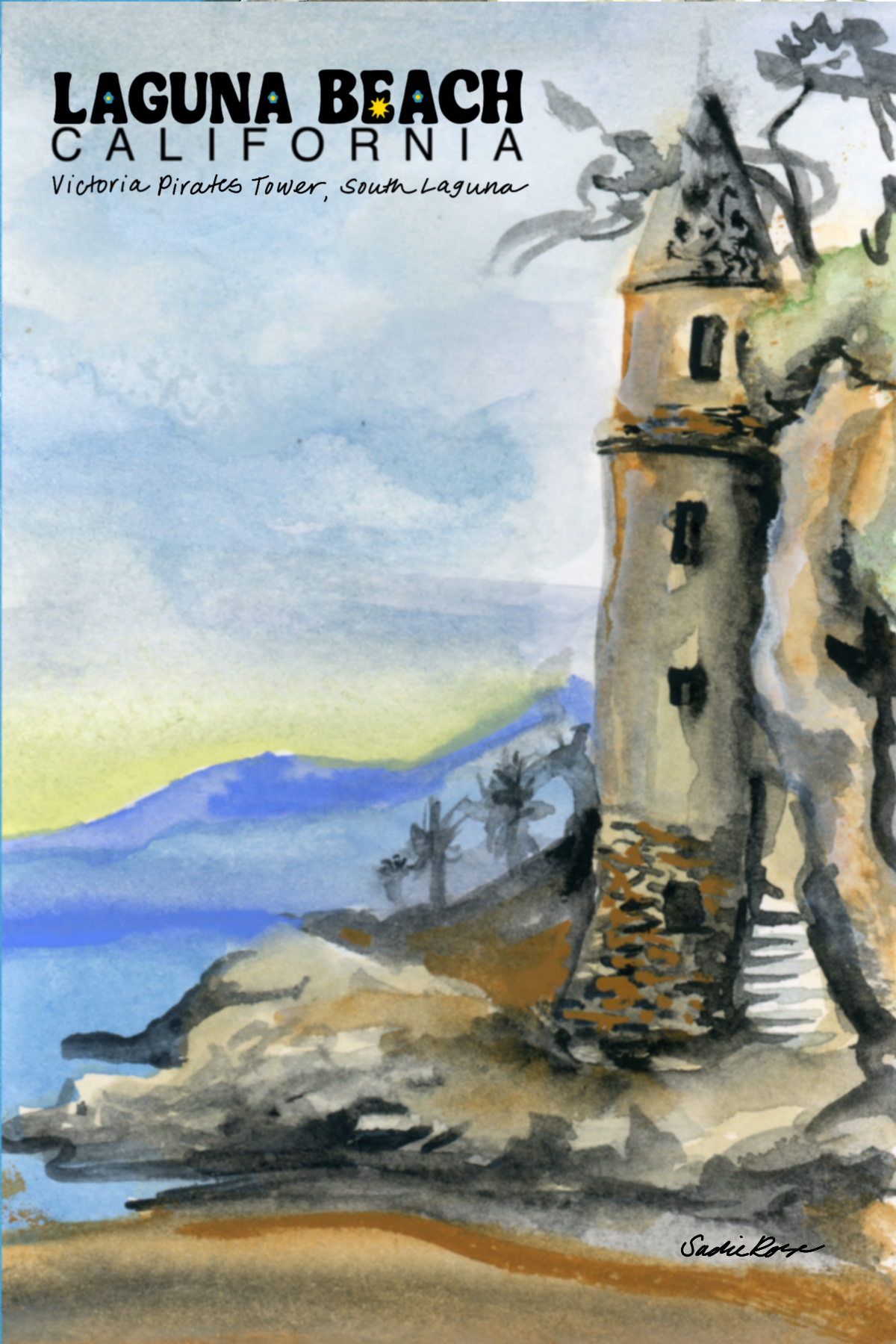 Postcard - Victoria Pirate’s Tower - Transparent Utopia by Sadie Rose