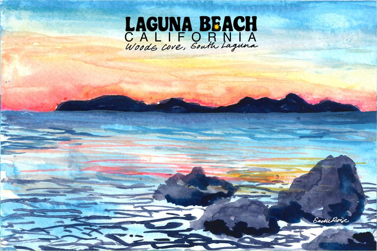 Postcard - Woods Cove Catalina Sunset - Transparent Utopia by Sadie Rose