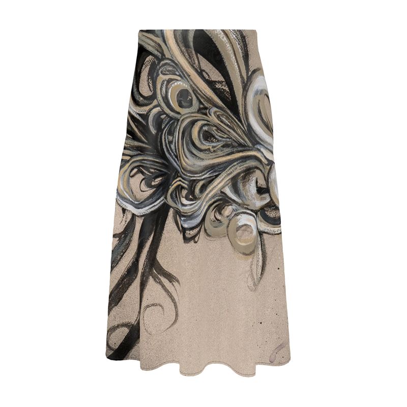 "Web" Silk Midi Skirt - Transparent Utopia by Sadie Rose