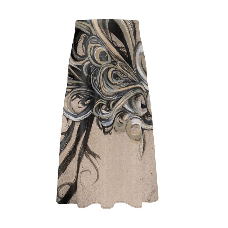 "Web" Silk Midi Skirt - Transparent Utopia by Sadie Rose