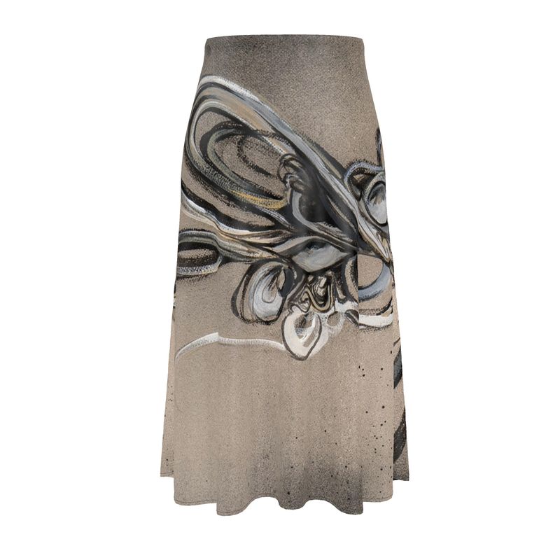 "Web" Silk Midi Skirt - Transparent Utopia by Sadie Rose