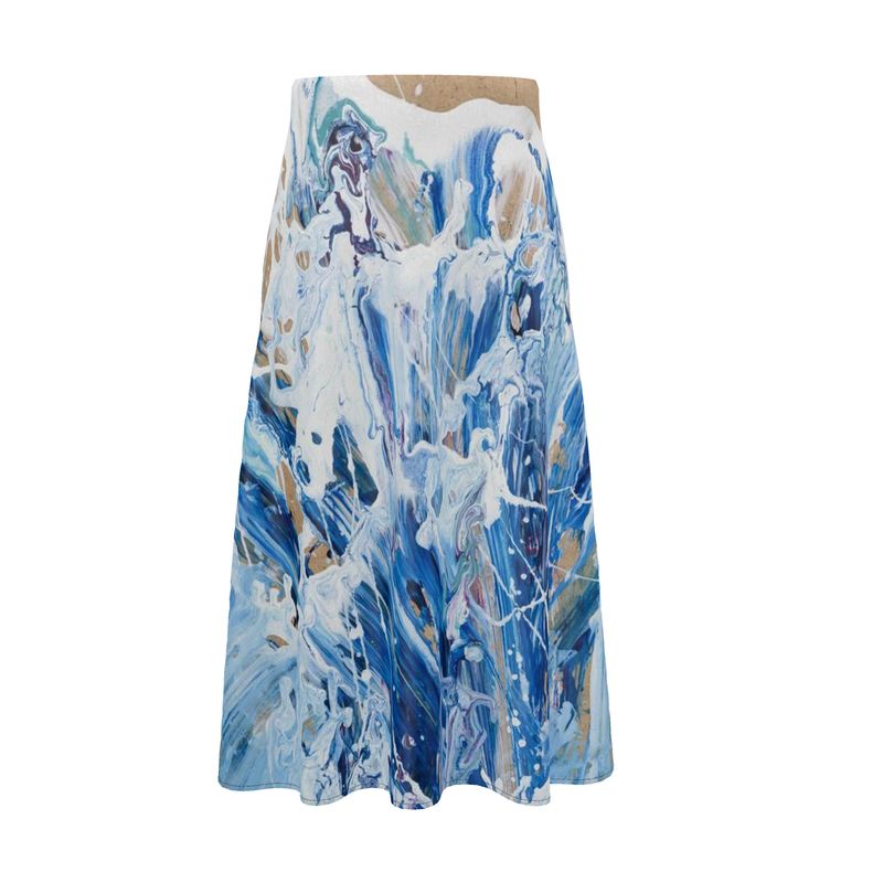 "Wash" - Silk Midi Skirt - Transparent Utopia by Sadie Rose