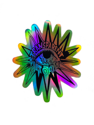 Transparent Utopia Logo Sticker - Holographic - Transparent Utopia by Sadie Drucker
